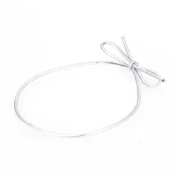 Elasticated Silver Cord Loop with Tied Bow